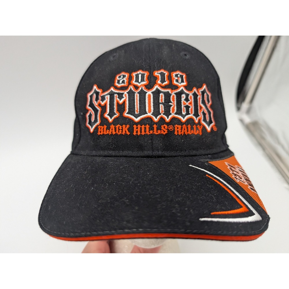 2013 Sturgis Black Hills Rally Hat 73rd Annual Lorimco Black Orange Cap